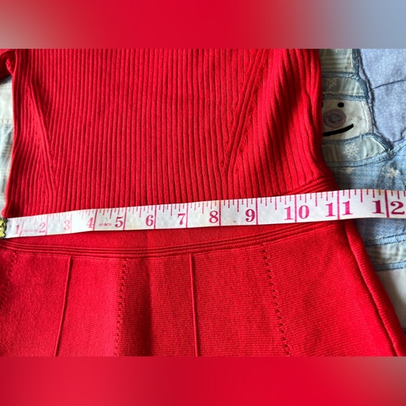 Forever New Womens Red Ruffle Cleo Mini Knit Christmas Holiday Party Dress 2 - Picture 11 of 14